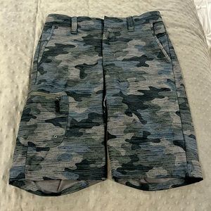 Magellan boys fish gear Aransas Pass hybrid shorts heathered camp